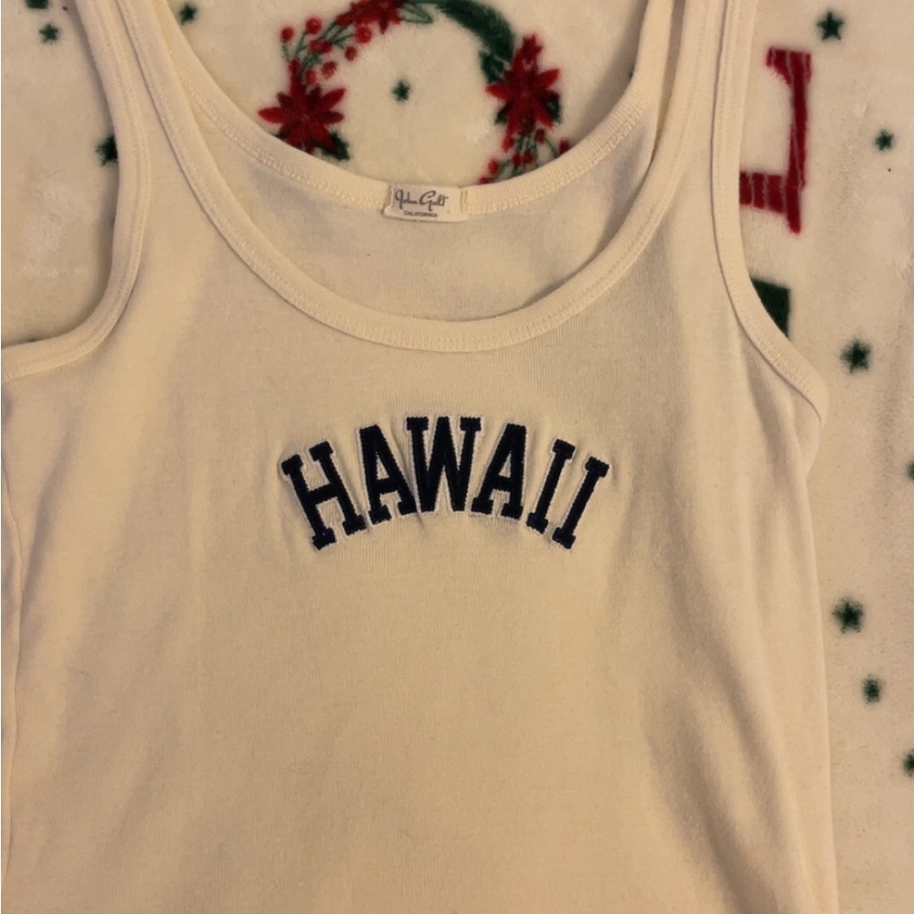 Brandy Melville Cream Hawaii Kids Tank Top